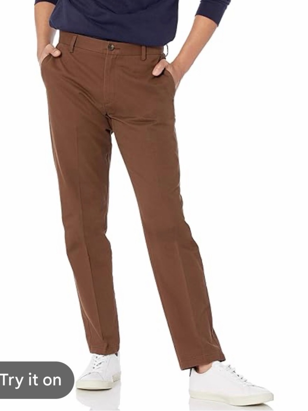 NWT Amazon Essentials Men's Straight-Fit Chinos - Brown